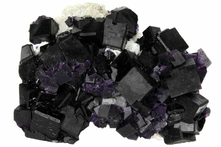 Dark Purple Cubic Fluorite Crystal Cluster - China #132742